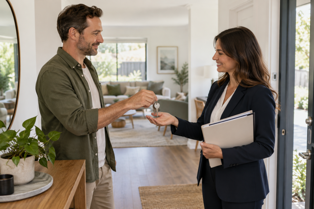 Keys and file handover between a landlord and property manager