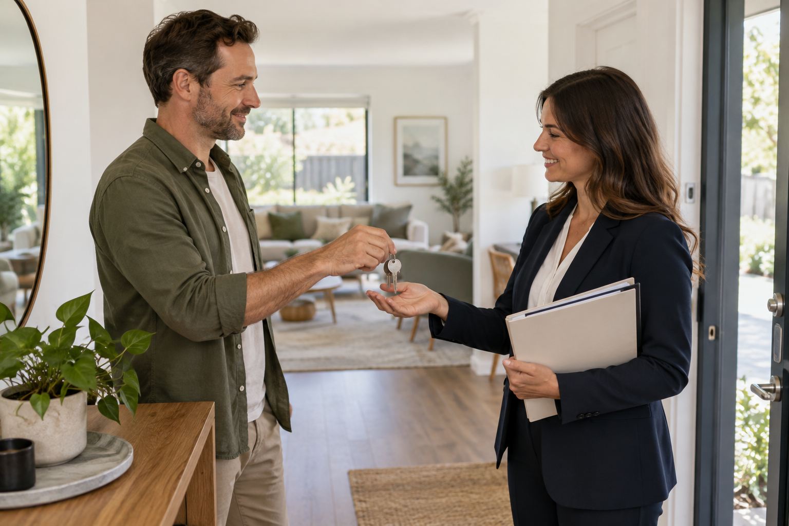 Keys and file handover between a landlord and property manager